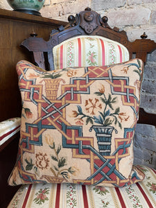 Pair of Vintage De Leche Et Cie Tapestry Throw Pillows