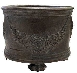 Vintage Hen-Feathers Round Footed Cachepot