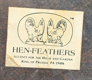 Vintage Hen-Feathers Square Planter