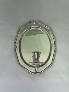 Oval Vintage Two's Company Silver Plated Wall Sconce