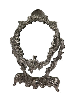 Victorian Style Silver Plate Swivel Mirror