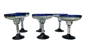 Set of Six Handblown Margarita Glasses