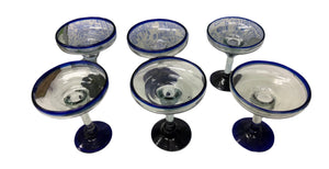 Set of Six Handblown Margarita Glasses