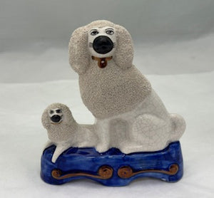 Pair Staffordshire Poodles Figurine