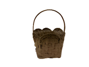 Vintage Scalloped Edge Split Oak Basket