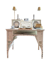 Load image into Gallery viewer, Antique White Wicker Writing Desk
