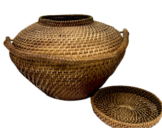 Sea Grass Lidded Basket with Handle