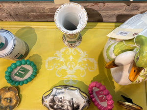 Antique Custom Painted Queen Anne Tea Table