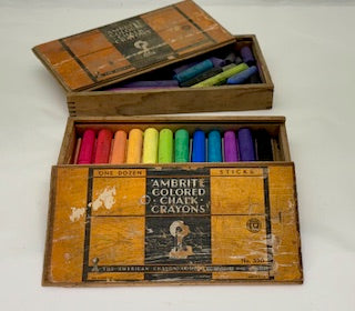 Set of 2 Antique Ambrite Colored Chalk Crayons