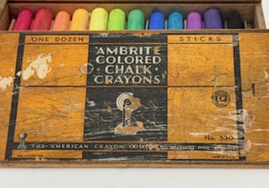 Set of 2 Antique Ambrite Colored Chalk Crayons