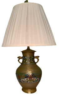Antique Champleve' Lamp