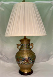 Antique Champleve' Lamp