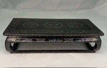 Load image into Gallery viewer, Antique Japanese  Black Lacquer &amp; Mother Of Pearl Burgante Incense Stand
