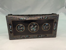 Load image into Gallery viewer, Antique Japanese  Black Lacquer &amp; Mother Of Pearl Burgante Incense Stand
