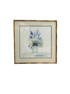 'Vase of blue Irises' Original Watercolor by Terri Hall