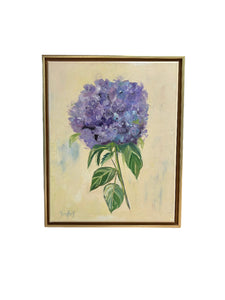 Hydrangea Blue Violet Stem Original Painting by Terri Hall
