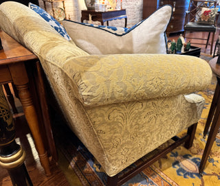 Vintage Chippendale Velvet Damask Camel Back Sofa