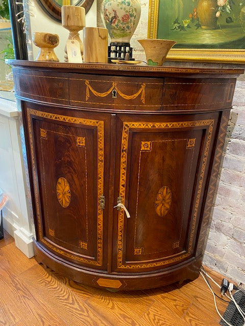 Antique Corner Inlay Cabinet