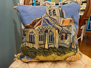 Wool Embroidered Greek Church Pillow by Katha Diddel