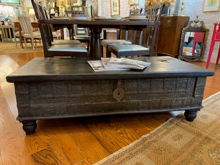 Vintage Wood and Metal Blanket Chest.