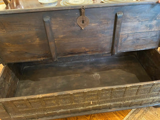 Vintage Wood and Metal Blanket Chest.
