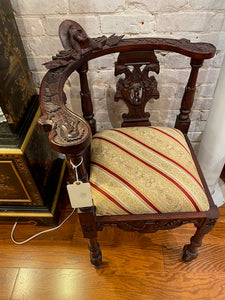 Vintage Victorian Style Carved Corner Chair