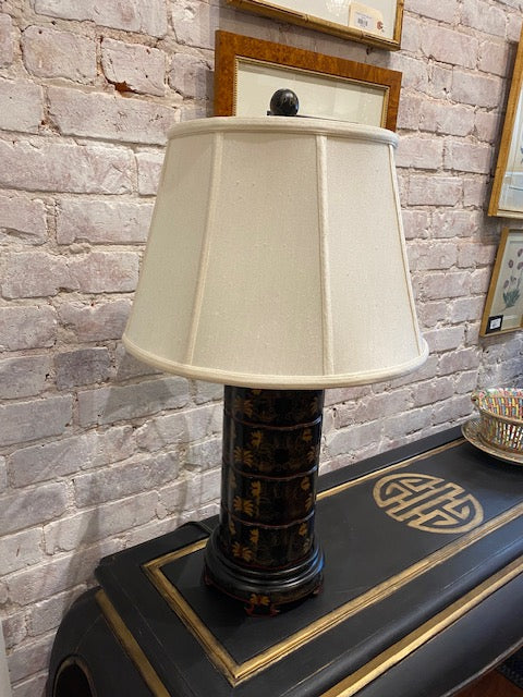 Black and Gold Chinoiserie Lamp.