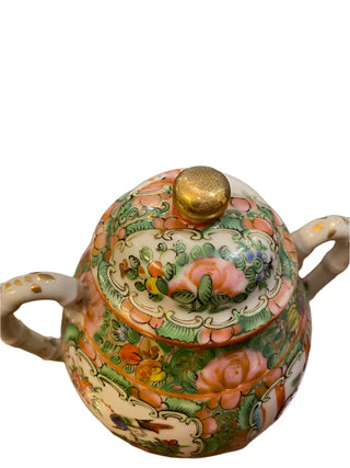 Chinese Export Rose Medallion Sugar Bowl