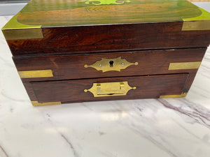 Antique campaign box/ jewelry box