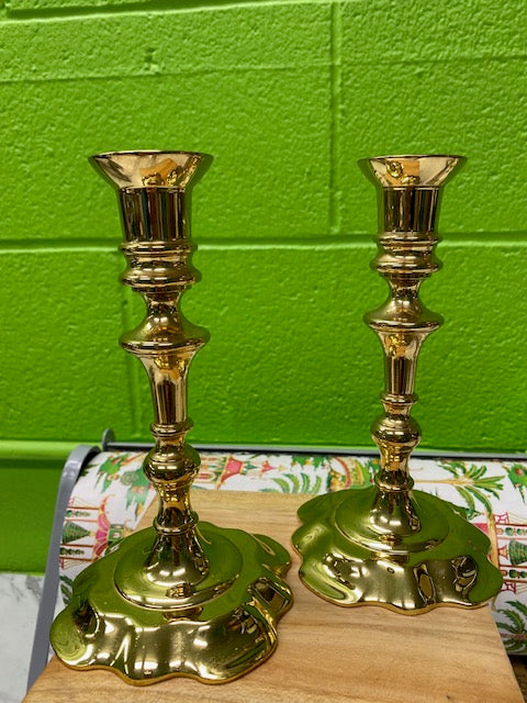 Pair of Historic Deerfield Collection Baldwin Brass Candle Sticks