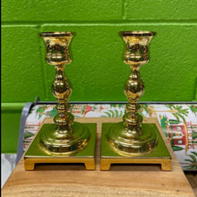 Load image into Gallery viewer, Pair of Vintage Brass Candlesticks
