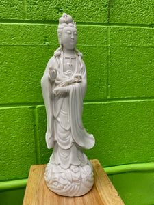 Vintage Chinese Blanc De Chine Goddess Guan Yin Figurine