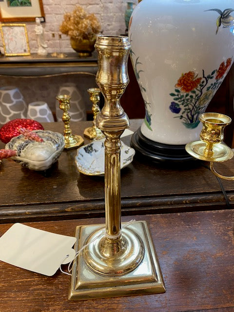 Circa 1770 Column Brass Candlestick