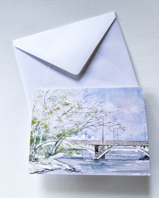 Original Local Watercolor Print Note Card by Terri Hall