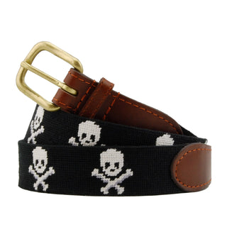 Smathers & Branson Needlepoint Belt - Jolly Roger (Size 40)