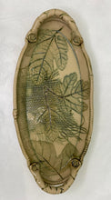 Load image into Gallery viewer, Large Pottery Oval Platter/tray with Botanical Inlay
