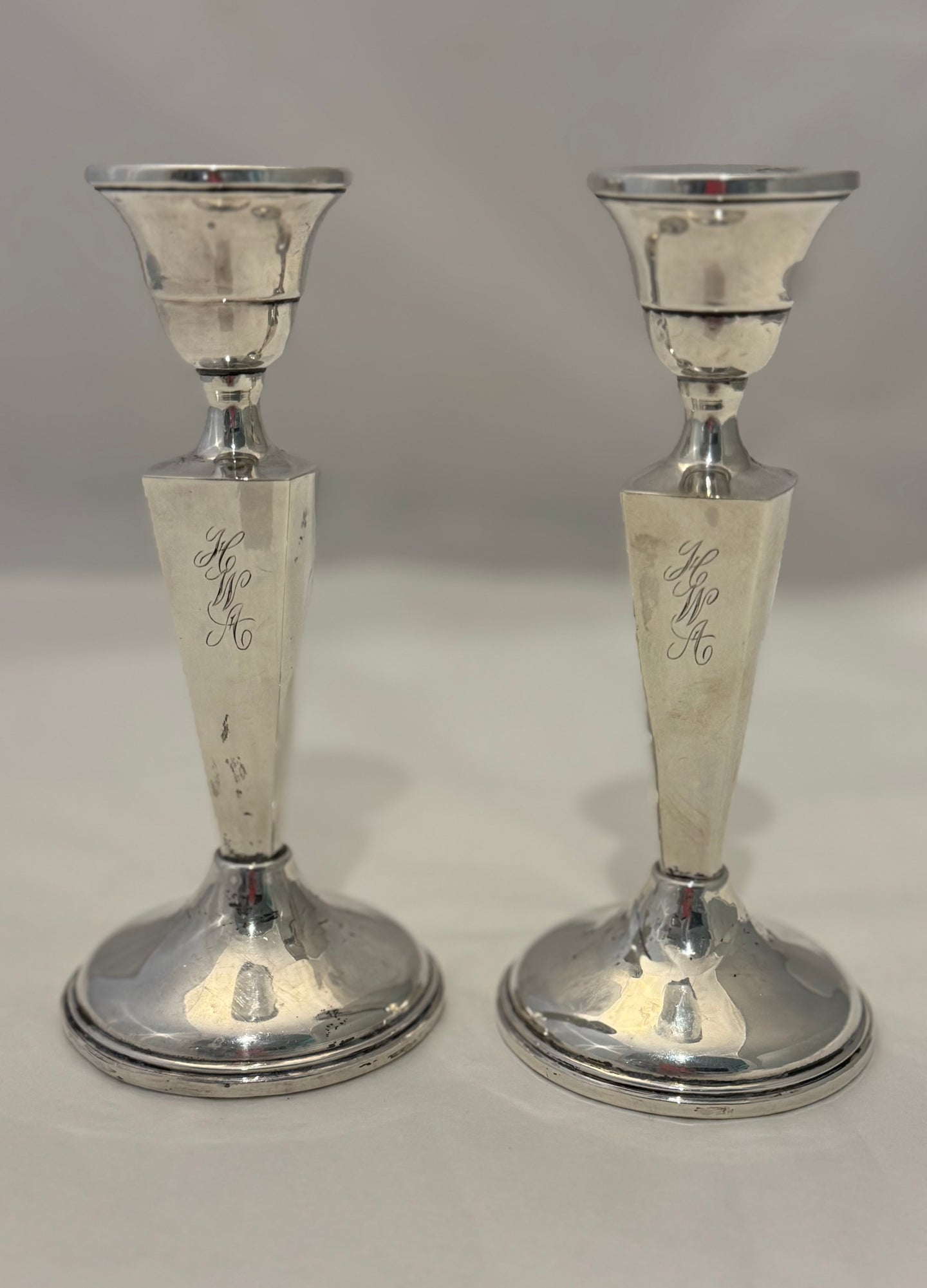 Pair of Sterling Candlesticks