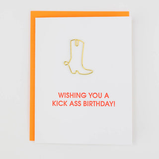 Wishing You A Kick Ass Birthday - Paper Clip Card.
