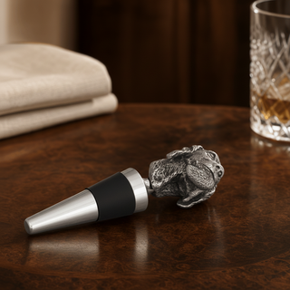 Labrador & Duck Pewter Bottle Stopper.