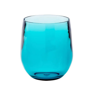 Caspari Acrylic 12oz Tumbler Glass in Turquoise