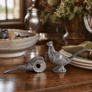 Pewter Pheasants Salt & Pepper Set.