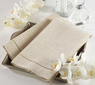 Plain Natural Hemstitch Guest Towel.