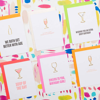 Extra Dirty Birthday Paper Clip Letterpress Greeting Card.