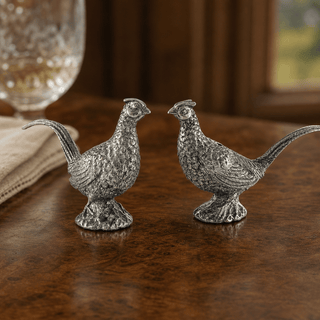 Pewter Pheasants Salt & Pepper Set.