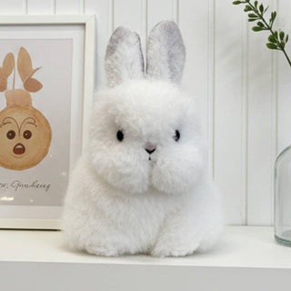 Alpaca Stuffed Animal - Bunny - Micro 6" WHITE.