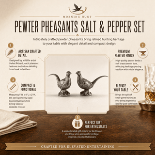 Pewter Pheasants Salt & Pepper Set.