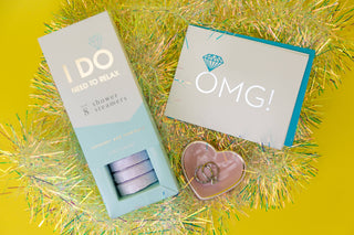 OMG! Engagement Ring Letterpress Greeting Card.