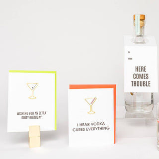 Extra Dirty Birthday Paper Clip Letterpress Greeting Card.