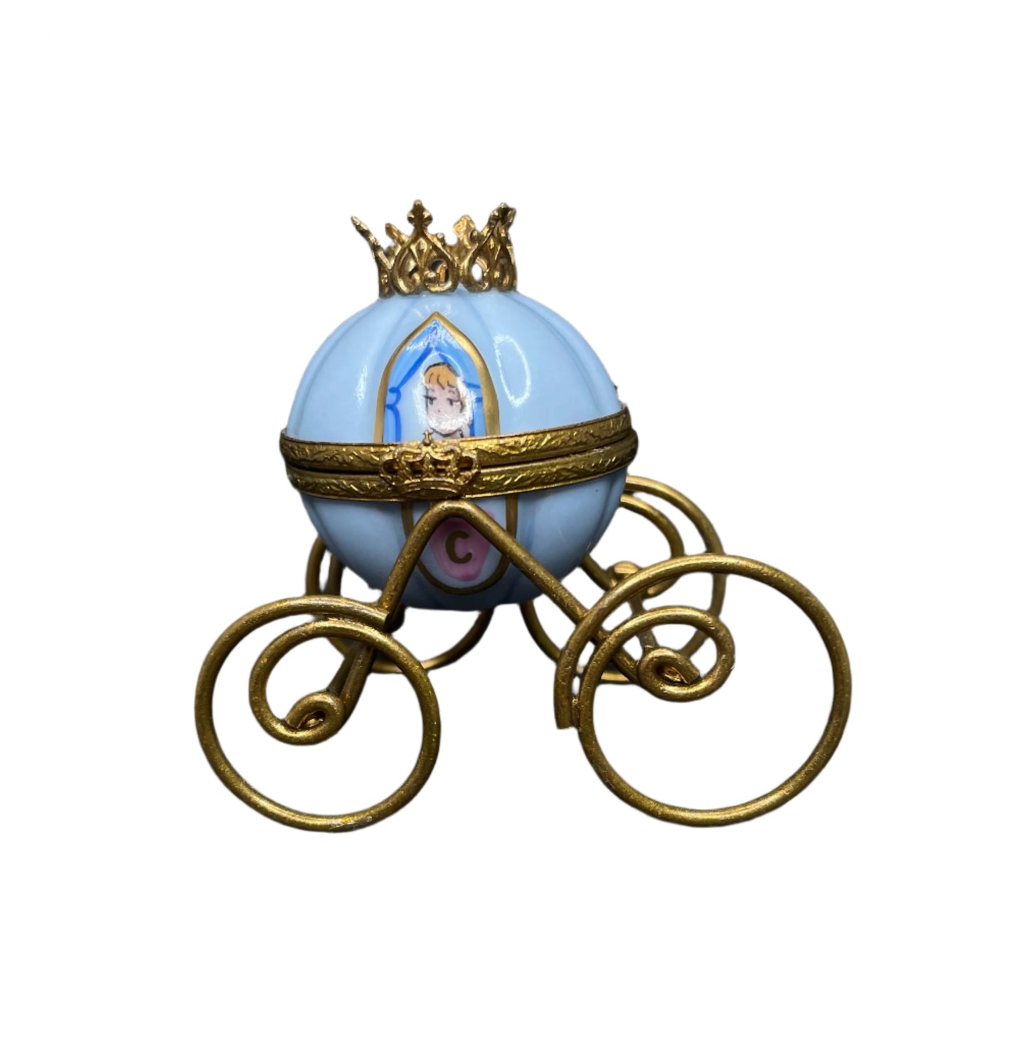 Limoges Cinderella Coach Box with Glass Slipper