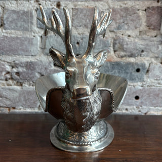 Vintage Metal Stag Deer Snack Bowl